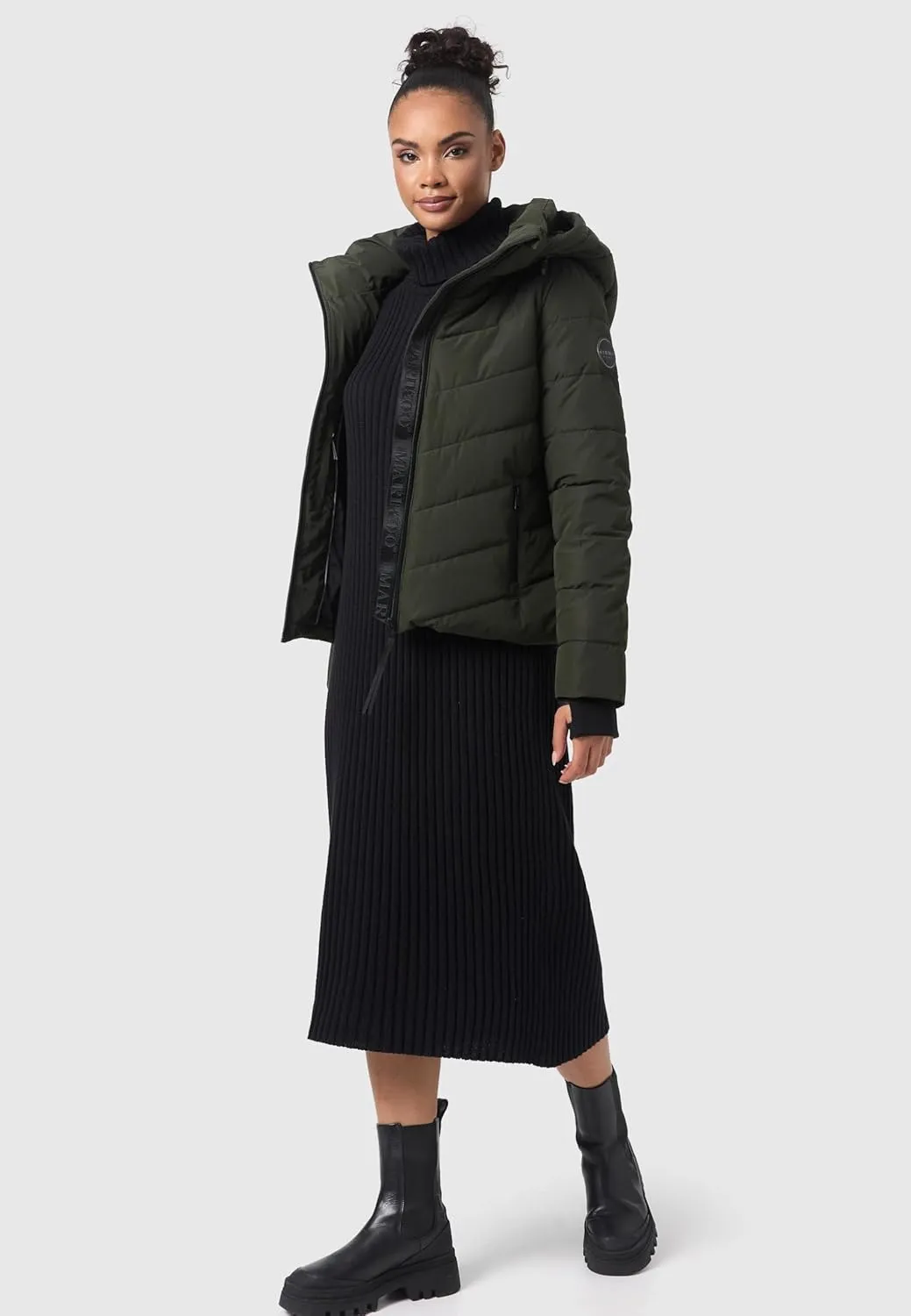 Women's Winter Jacket with Hood | Weather-Resistant Puffer Jacket | Quilted Coat | Samuiaa XVI XS-3XL