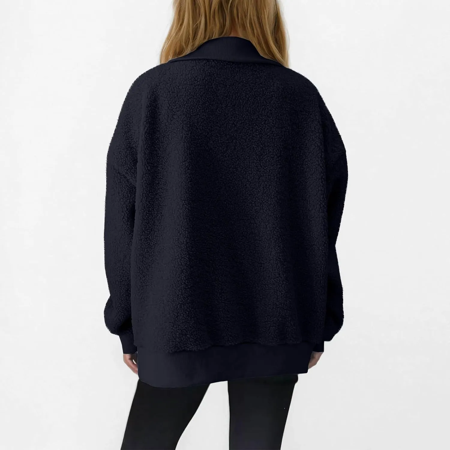 Women's Zip Up Sweatshirt Sherpa Fuzzy Fleece Hoodies Cozy Pullover Soft Sweaters Tops 2024 Fall Trendy Clothes