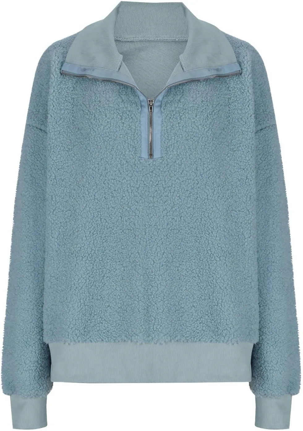 Women's Zip Up Sweatshirt Sherpa Fuzzy Fleece Hoodies Cozy Pullover Soft Sweaters Tops 2024 Fall Trendy Clothes