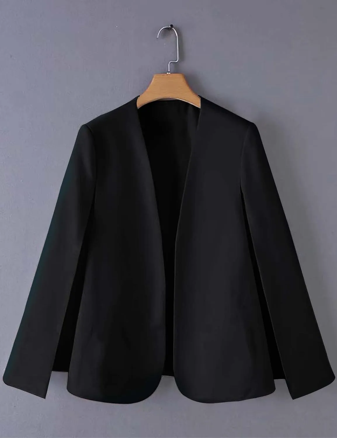 Wyeysyt Cape Blazer for Women Split Sleeve Open Front Casual Jacket Sexy Blazer Dress Elegant Cape Coat