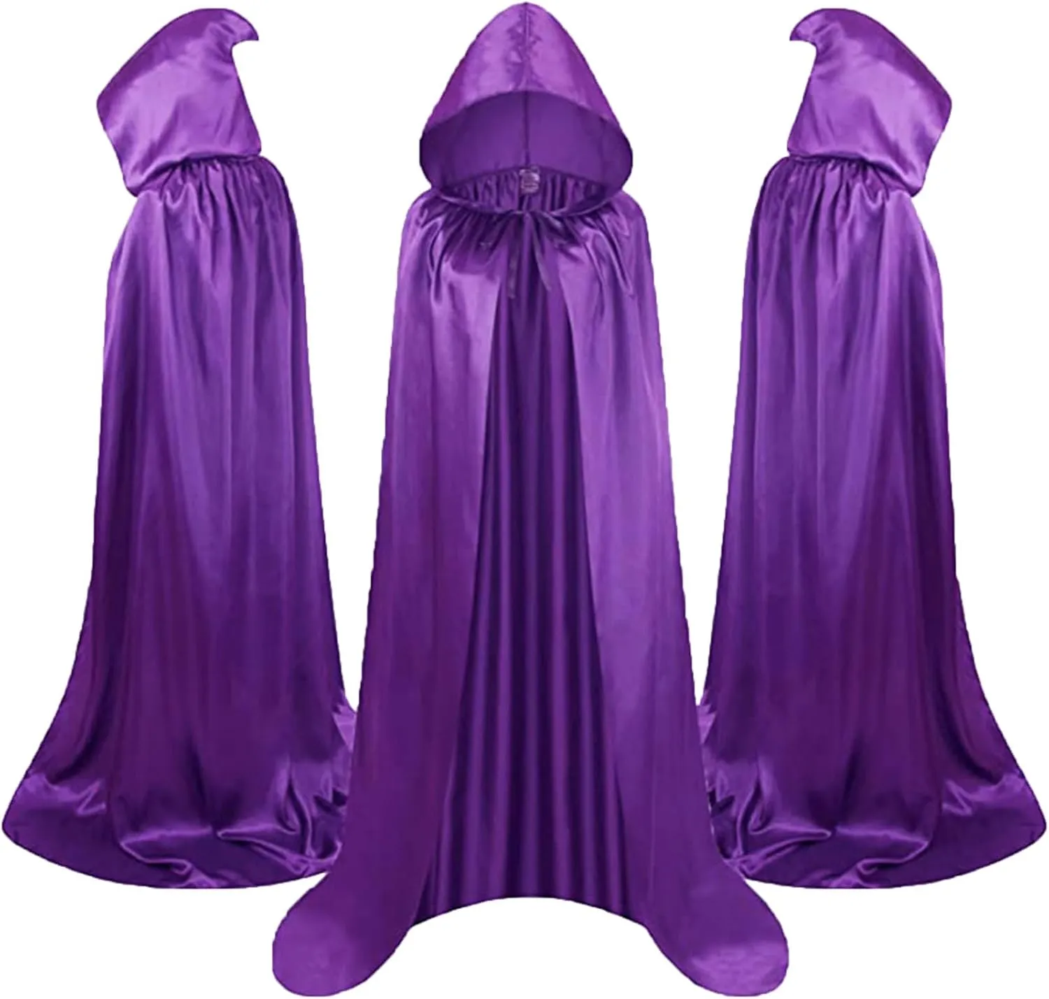 Xiaojmake Hooded Witch Cloak Unisex Halloween Wizard Hooded Cape Full Length Medieval Robe Cloak Role Play Costume Dress-Up