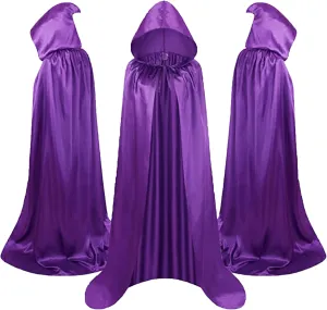 Xiaojmake Hooded Witch Cloak Unisex Halloween Wizard Hooded Cape Full Length Medieval Robe Cloak Role Play Costume Dress-Up