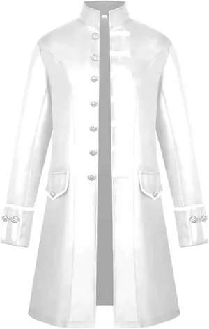 XIAXOGOOL Men Winter Coats Big and Tall Steampunk Trench Coat Halloween Costume Stand Collar Gothic Victorian Coat Uniform