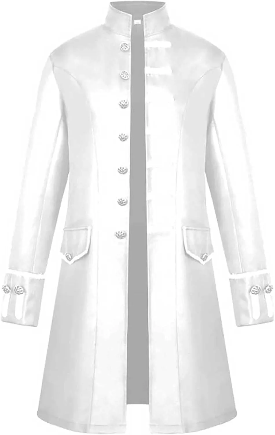 XIAXOGOOL Men Winter Coats Big and Tall Steampunk Trench Coat Halloween Costume Stand Collar Gothic Victorian Coat Uniform
