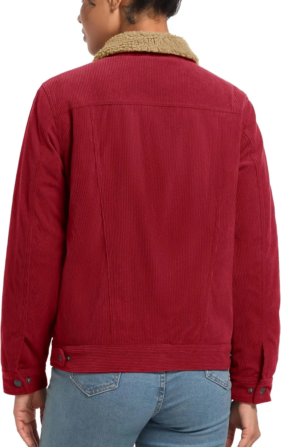 YUCOLEN Corduroy Sherpa Jacket Women - Trendy Western Fleece Lined Coats Winter Warm Button Down Casual Cute Shackets 2025