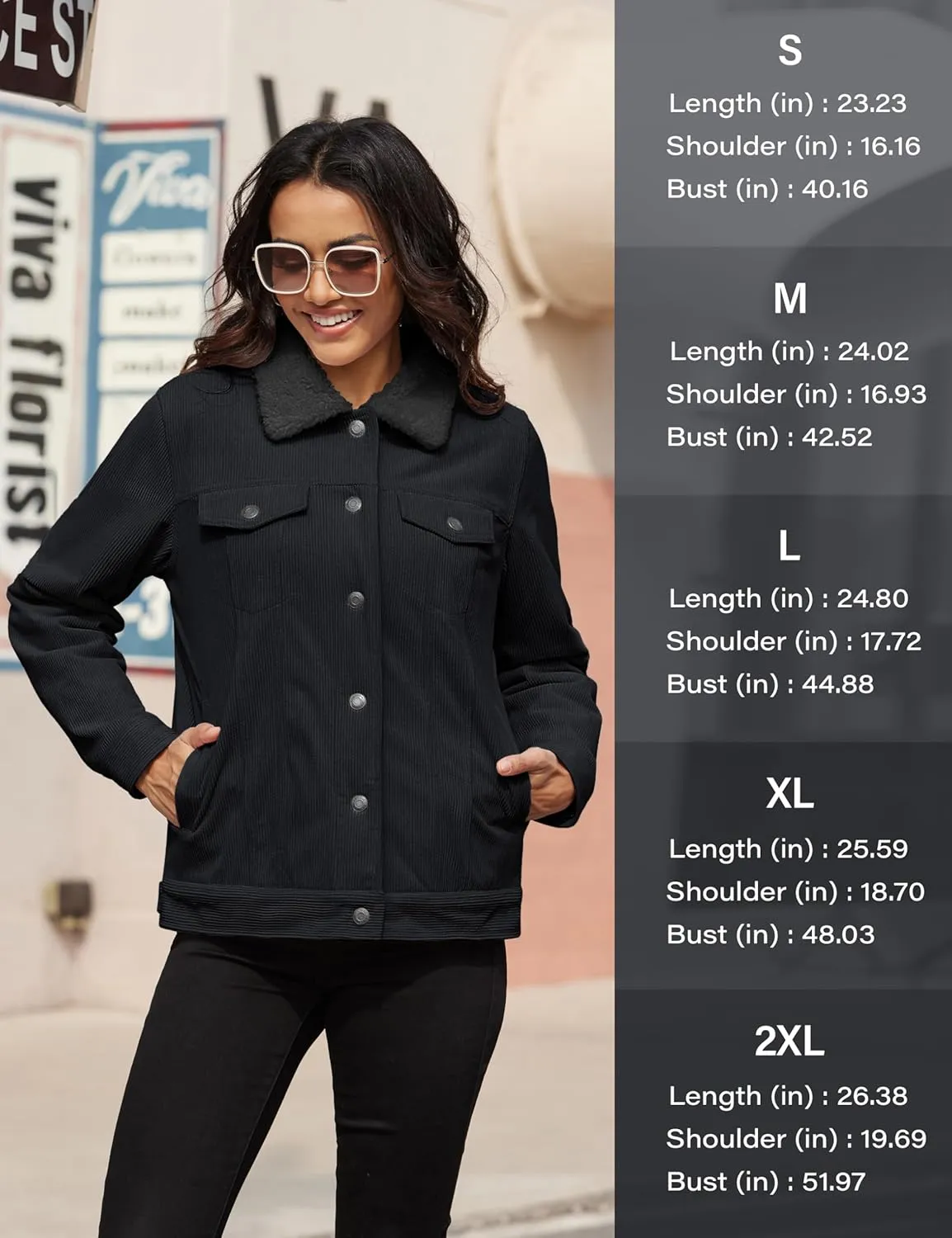 YUCOLEN Corduroy Sherpa Jacket Women - Trendy Western Fleece Lined Coats Winter Warm Button Down Casual Cute Shackets 2025