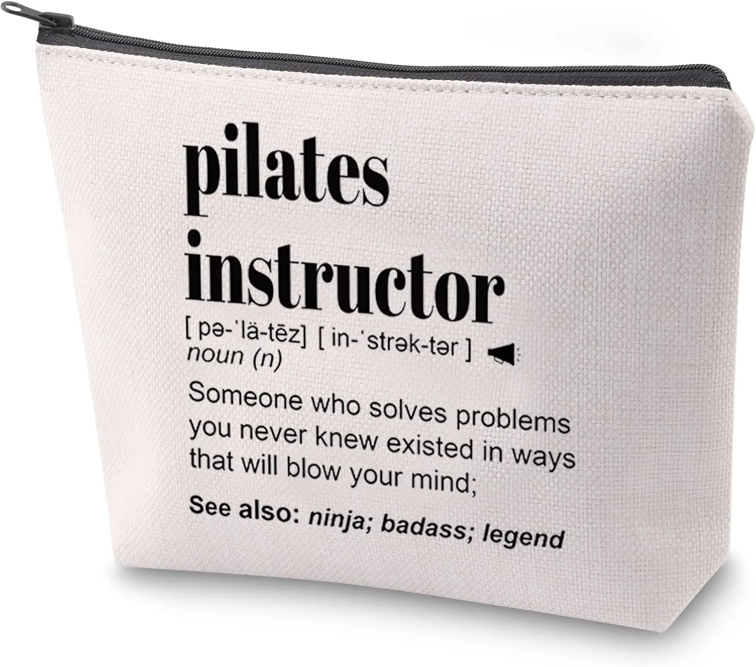 ZJXHPO Pilates Coach Trainer Survival Kit Pilates Instructor Appreciation Gift Pilates Instructor Definition Makeup Bag With Zipper